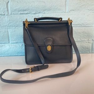 Vintage Coach Willis Bag Navy Blue Excellent Condition